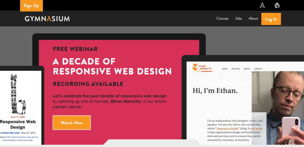 Free online courses on design and web development Gymnasium