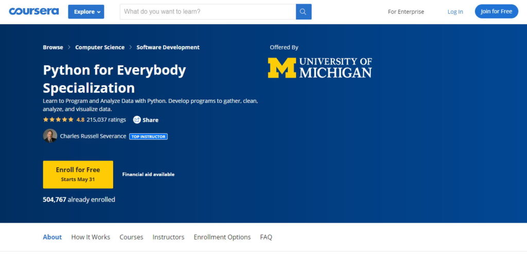 Python for Everybody Coursera