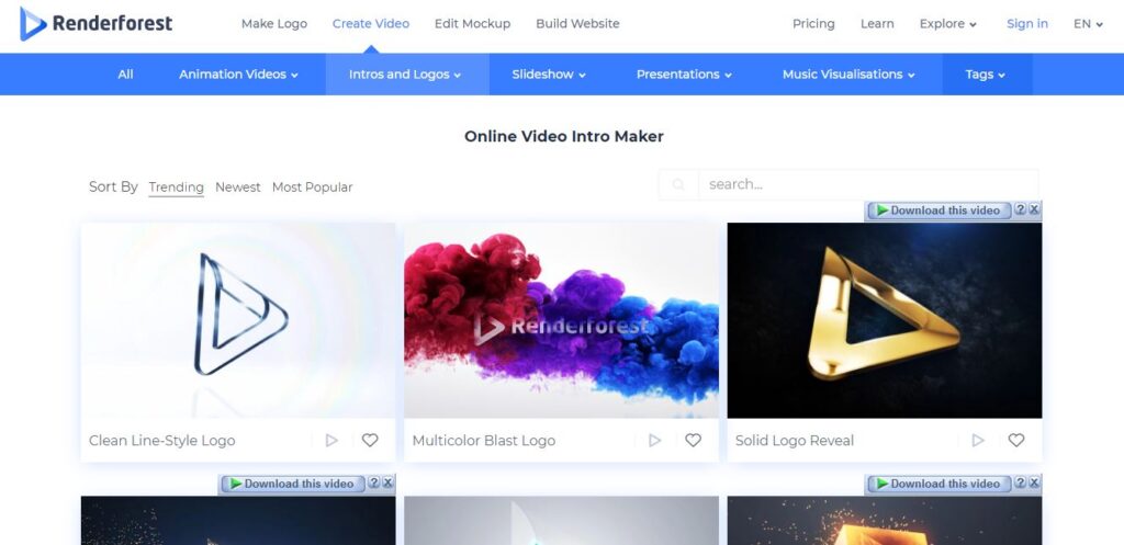 Online Video Intro Maker Renderforest