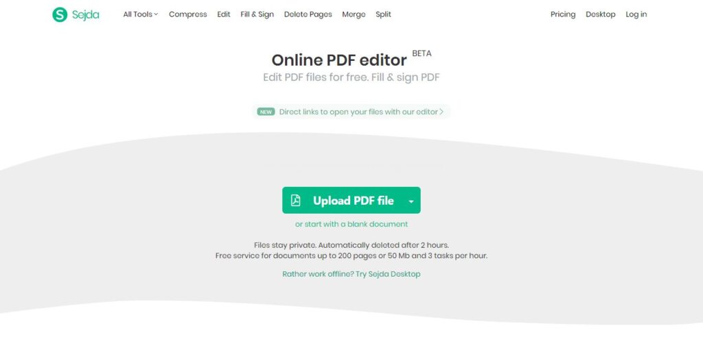PDF editor sejda cover