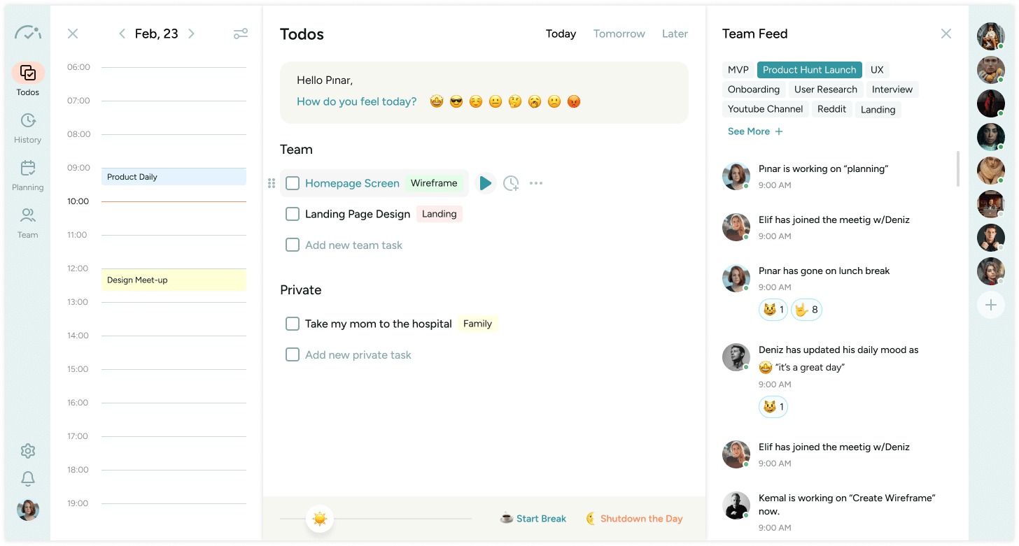 BeforeSunset a mindful productivity app for professionals to manage the day