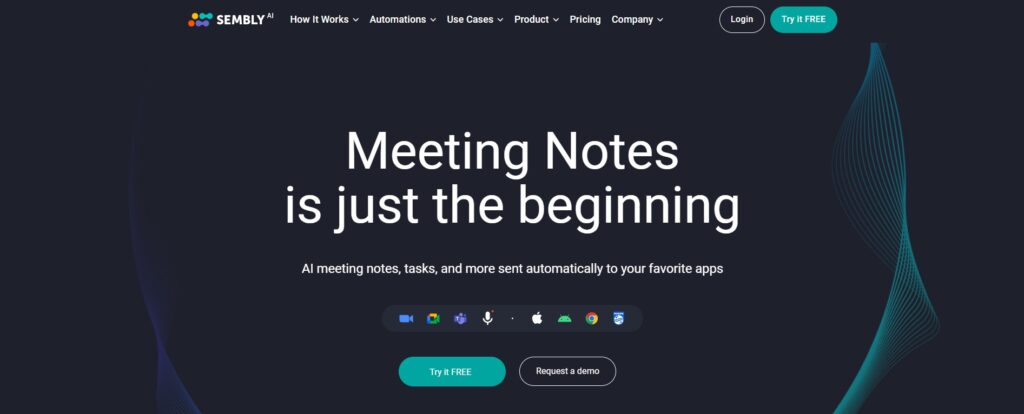 sembly free meeting notes ai tool 663f40a97107c