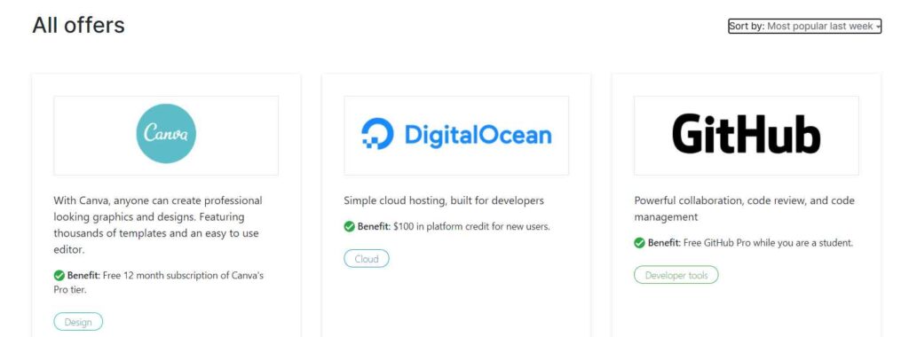 github free tools students