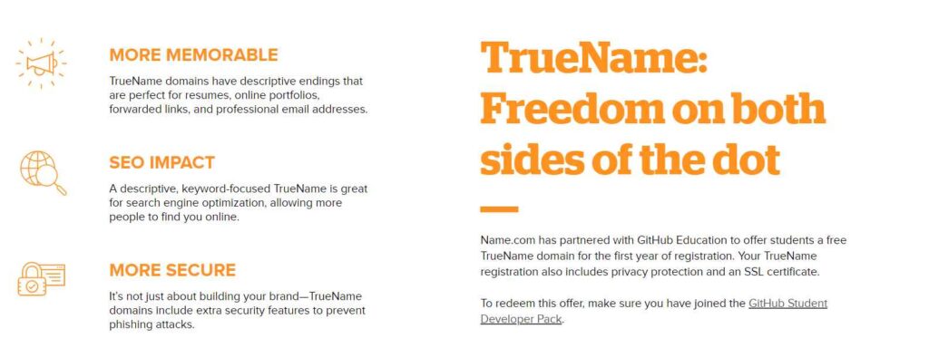 name.com free domain students