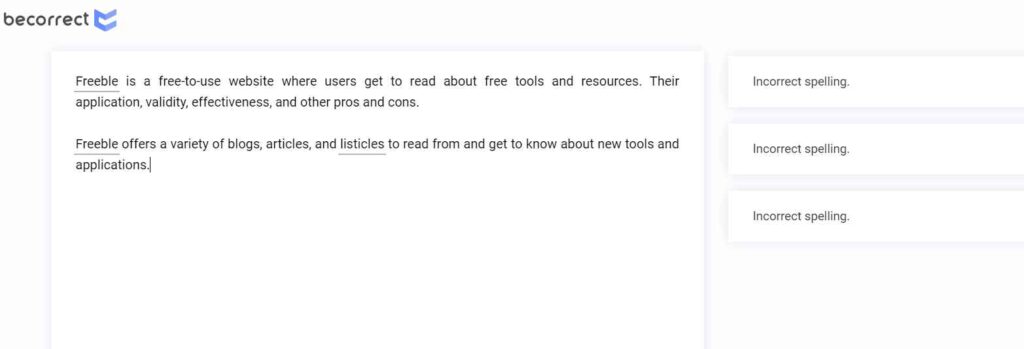 becorrect free grammar checker